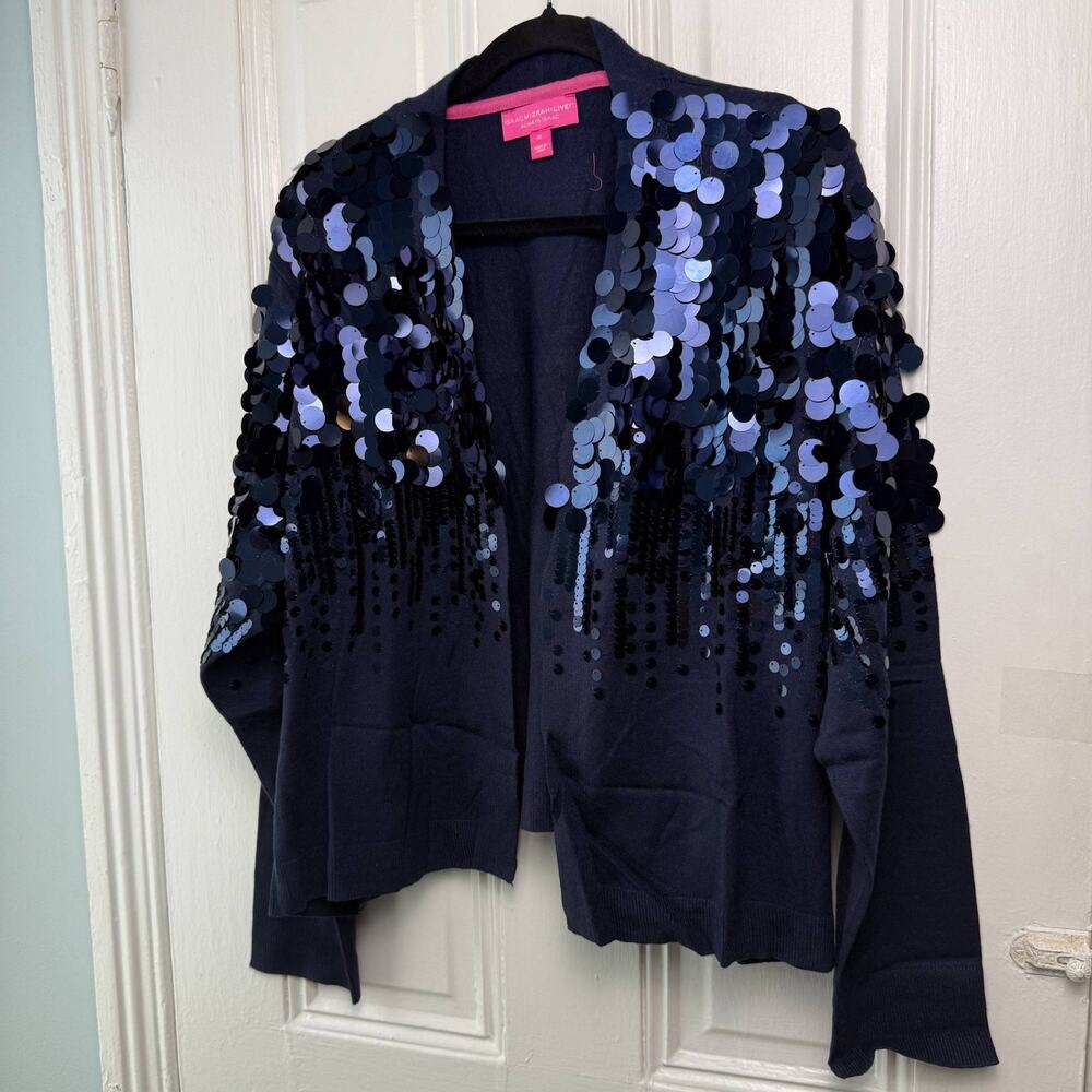 Isaac Mizrahi Live! Sequin Bolero Cardigan Blue Womens 4X NWOT Sparkle Shrug